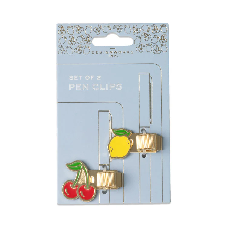 Designwork Collective - Pen Clips - Lemon + Cherry