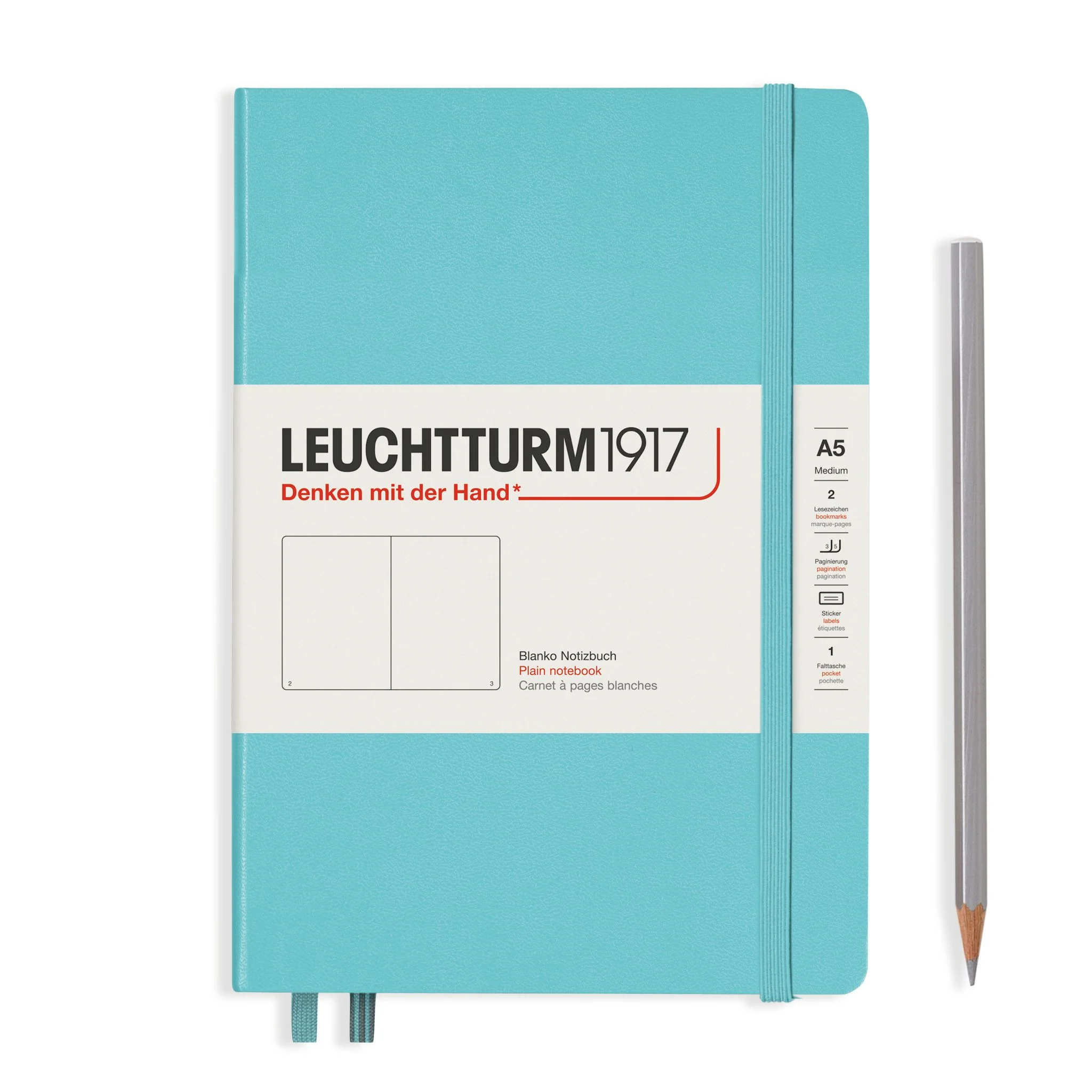Leuchtturm A5 Plain Notebook - Aquamarine