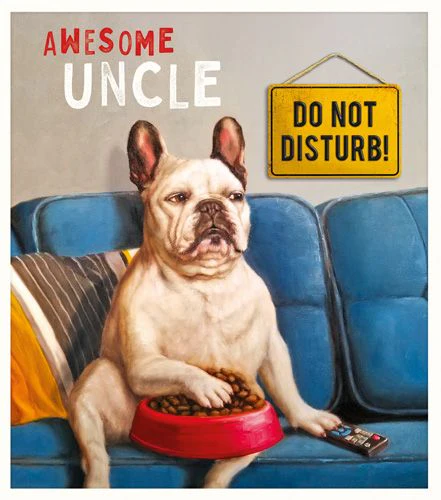 Lucia Heffernan - Awesome Uncle Bulldog On Sofa