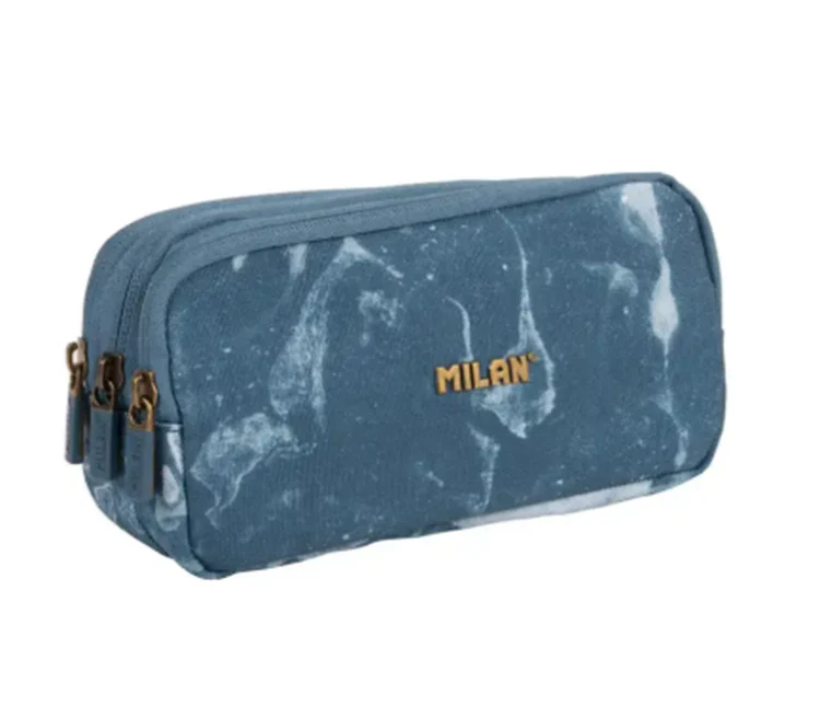 Milan - 3-zip Lava Pencil Case Blue