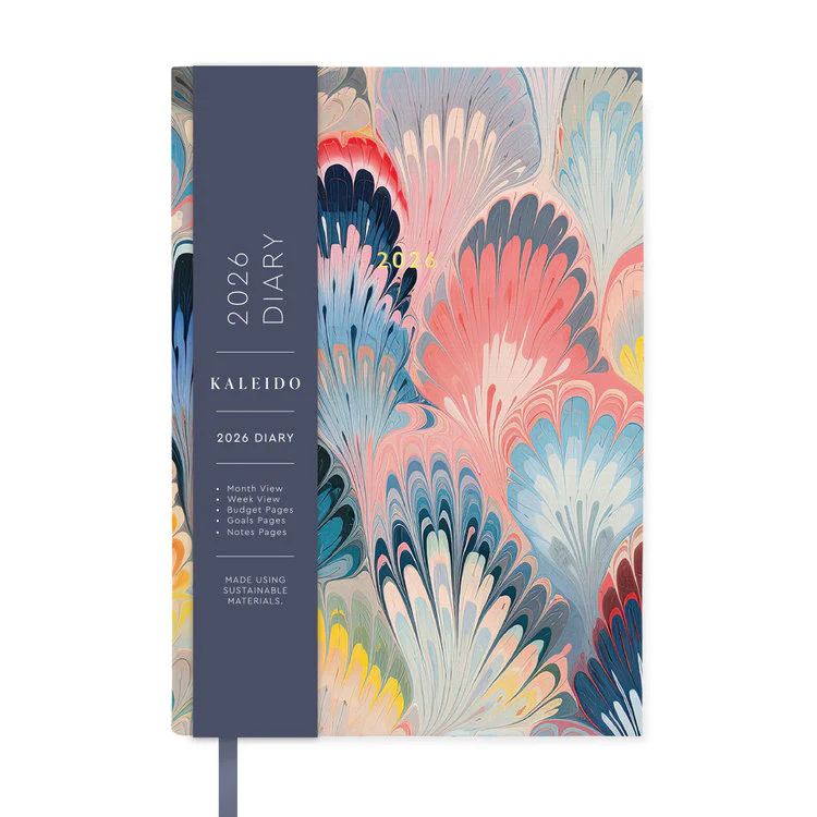 Ohh Deer - A5 Linen Marble Diary 2026