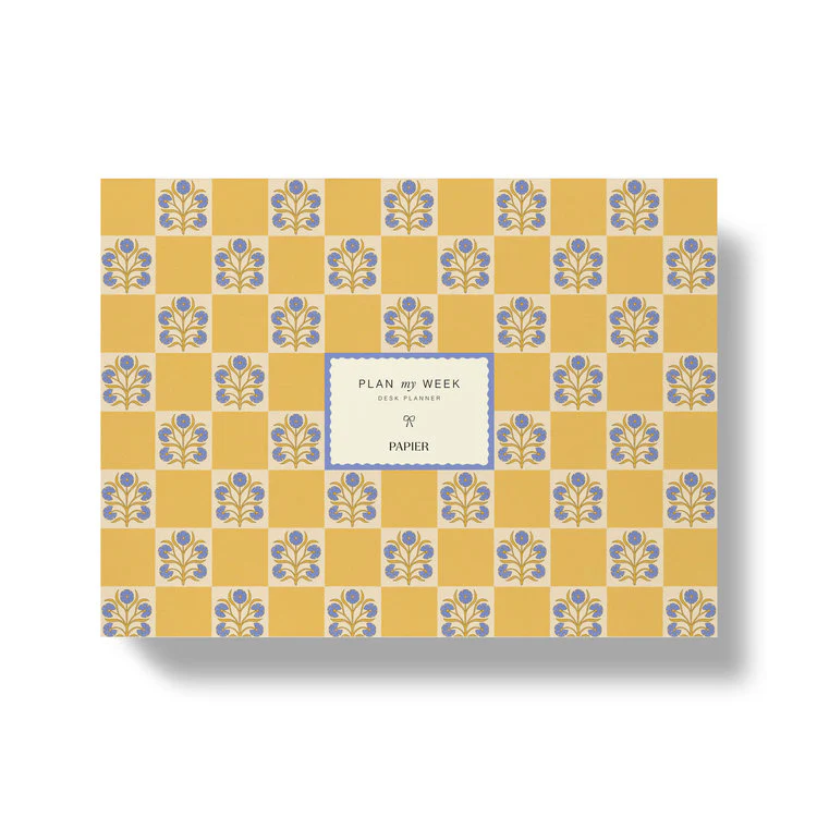 Papier - Floral Checkerboard Desk Planner