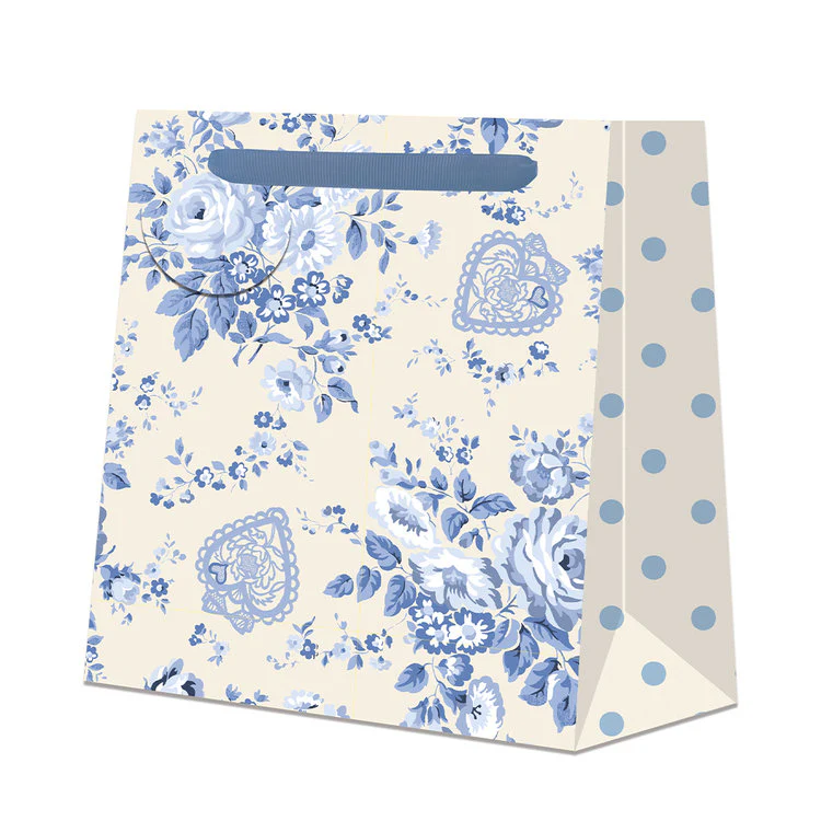Penny Kennedy - Hackney Hearts Blue Medium Gift Bag