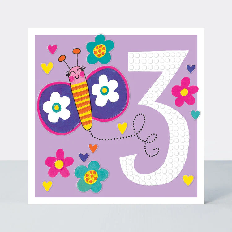 Rachel Ellen - Age 3 Birthday Butterfly