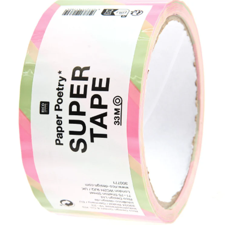 Rico Design - Adhesive Parcel Tape Green Neon Pink