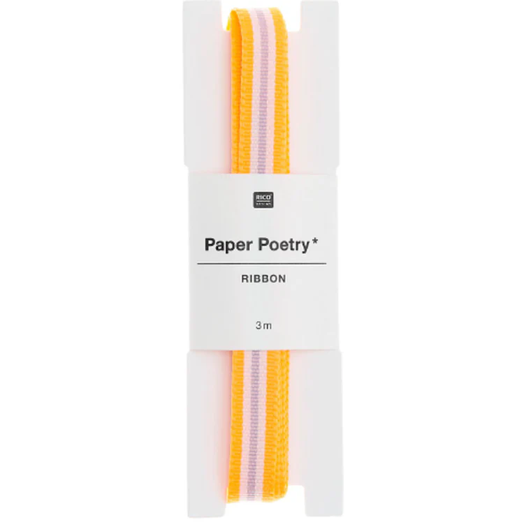 Rico Design - Ribbon Stripes Orange White Lilac
