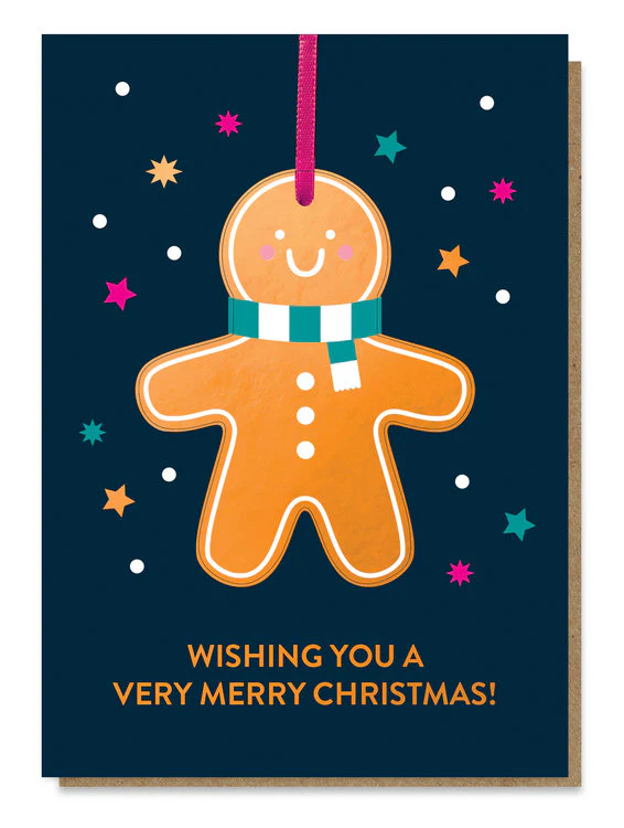 Stormy Knight - Gingerbread Man Bauble Card