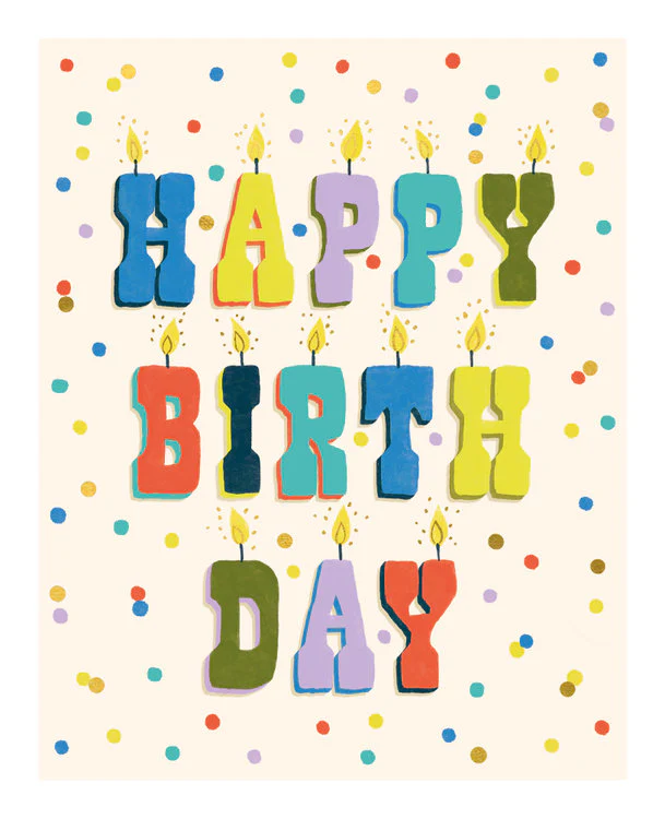 The Art File  - Happy Birthday Candles Text