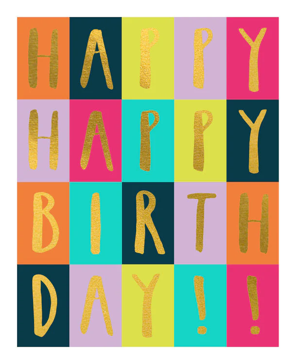 The Art File  - Happy Birthday Tiled
