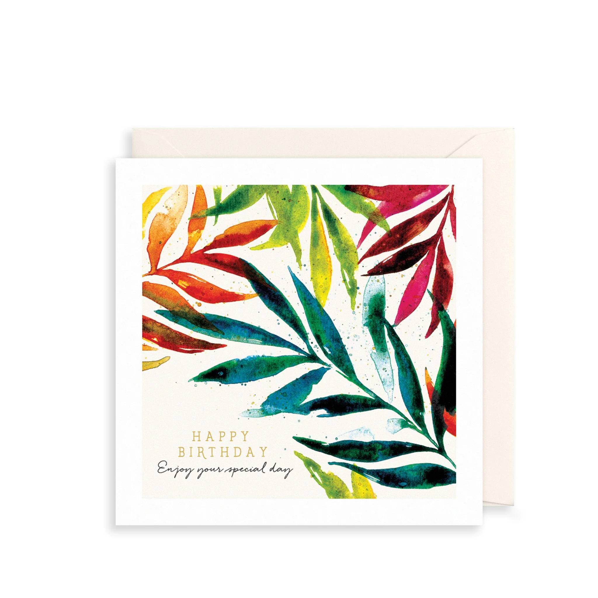 The Art File - Happy Birthday Tropical Leaf