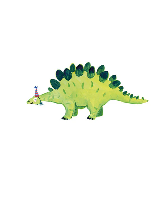 The Art File - Stegosaurus With Party Hat