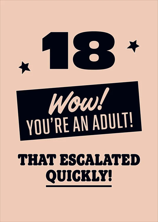 UK Greetings - 18 Wow You're An Adult